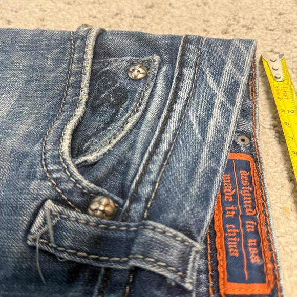 Rock Revival Distressed Indigo Wide Leg Jeans - Picture 7 of 13